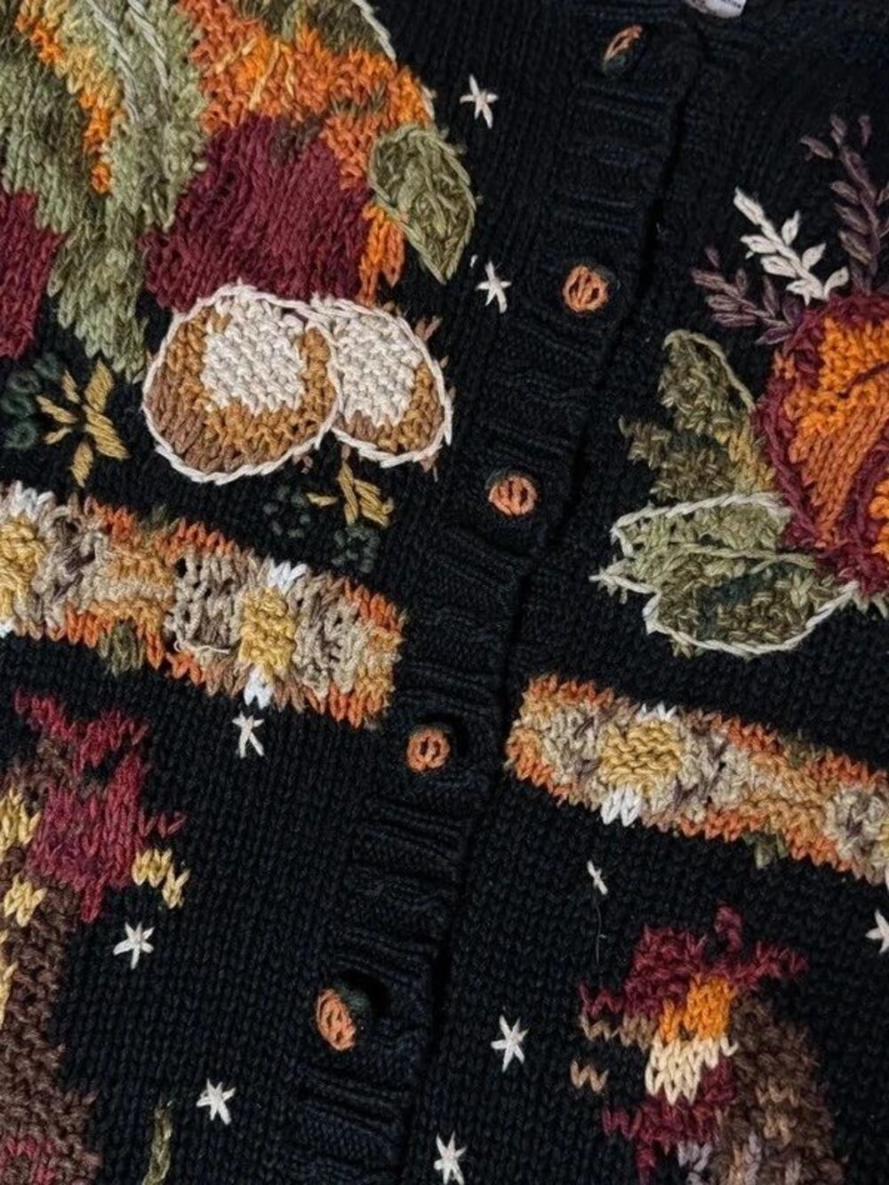 Halloween Kitschy Novelty Autumn Pumpkin Rooster Harvest Tiara Cardigan US 18/20 - Picture 9 of 11